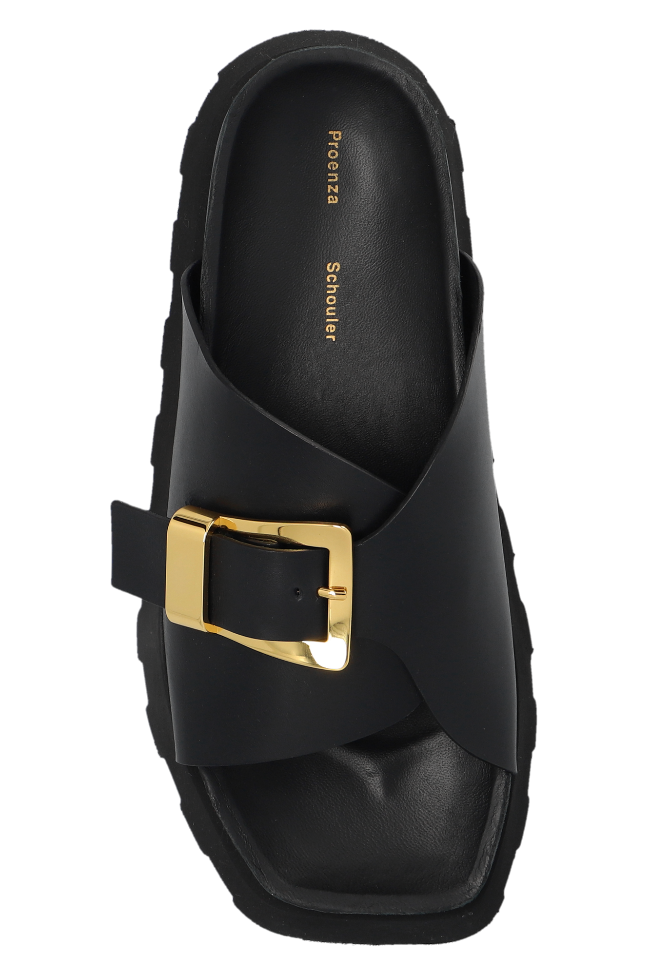 Black Leather slides with buckle Proenza Schouler Vitkac GB